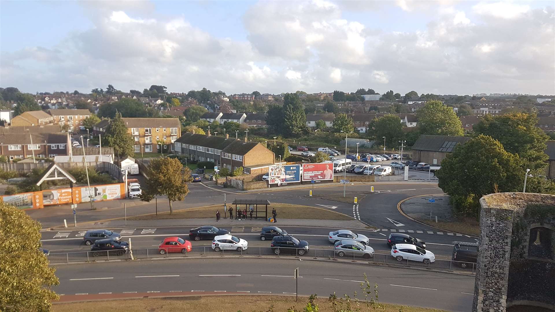 The view of the ring-road from the top of the Dane John mound