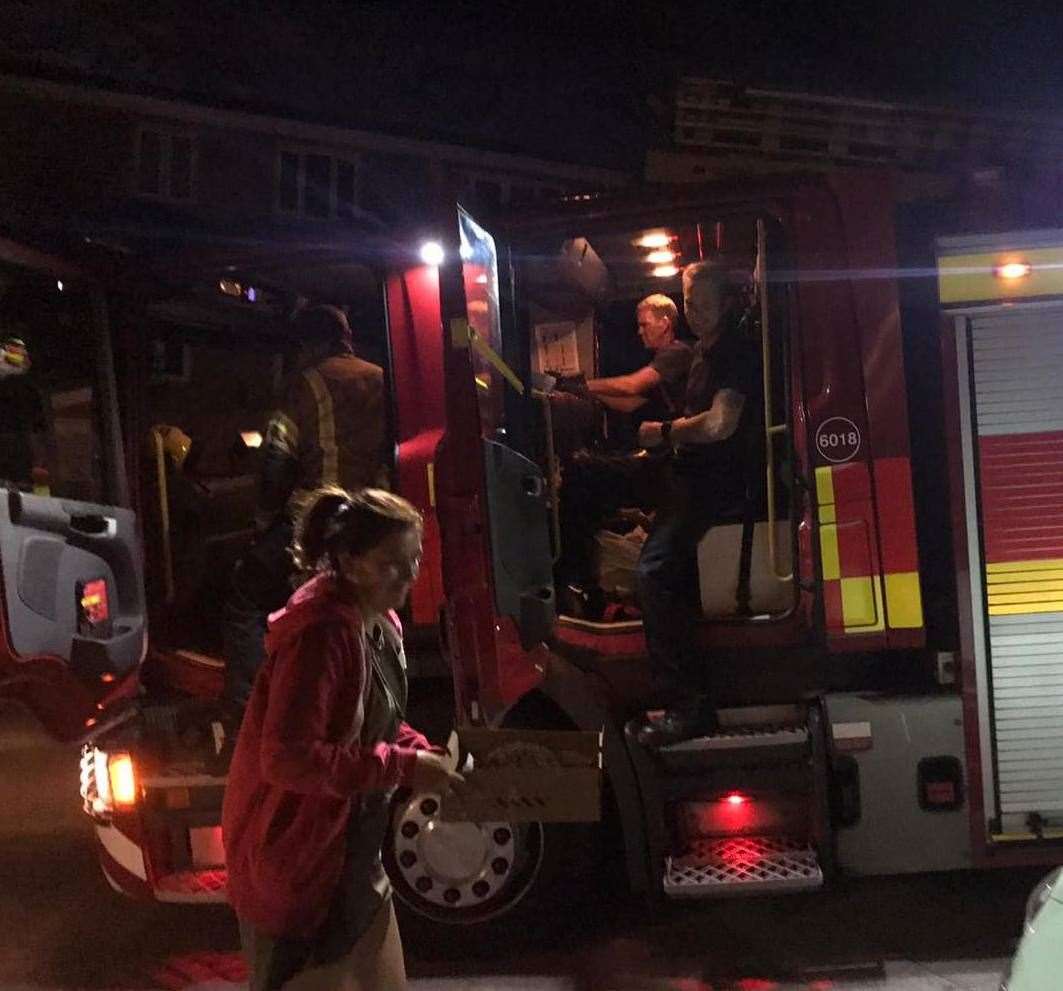 Firefighters from Chatham fire station helped save the hedgehog. Picture: Medway Hedgehog Rescue