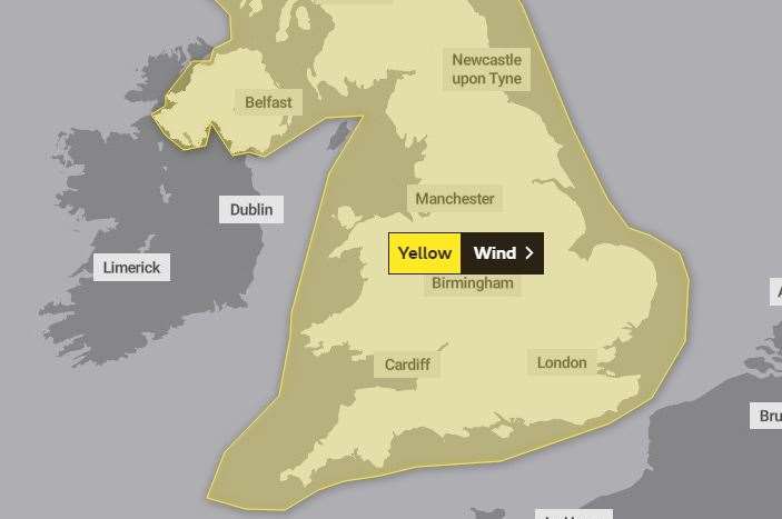 A yellow weather has been issued. Picture: Met Office