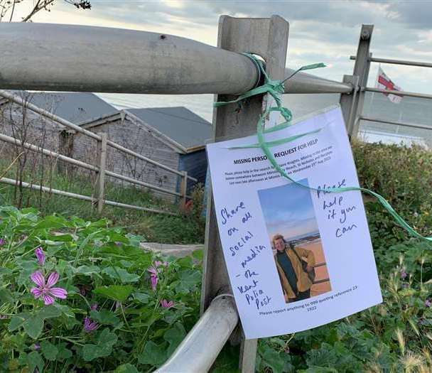 A missing person poster placed near to where Claire Knights was last seen