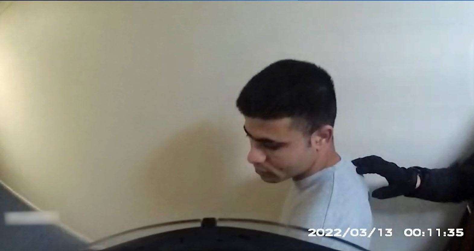 Screenshot of the arrest of Lawangeen Abdulrahimzai from body worn video footage (Dorset Police/PA)