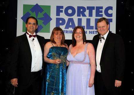 The team at Prospect Commercials celebrate national award win. From left: Marcus Fisher, financial director, Fortec Distribution Network, Jane Webster and Angela Roope of Prospect Commercials, and Tony Tompkins, Fortec network director.