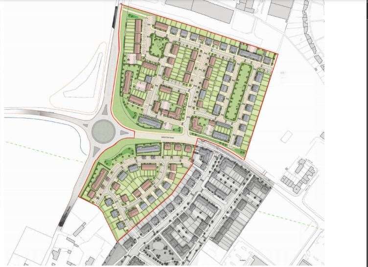 What the Phase Two layout could look like at Manston Green.  Photo: Cogent Land LLP/OSP Architecture