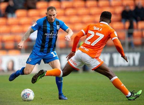 Barry Fuller brings the ball out of defence against Blackpool in the season's last game Picture: Ady Kerry
