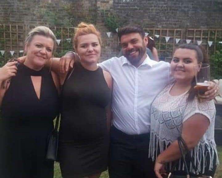 Carl Dobson with his wife Michelle, and his daughters Rochelle and Ebony. Picture: Rochelle Impett