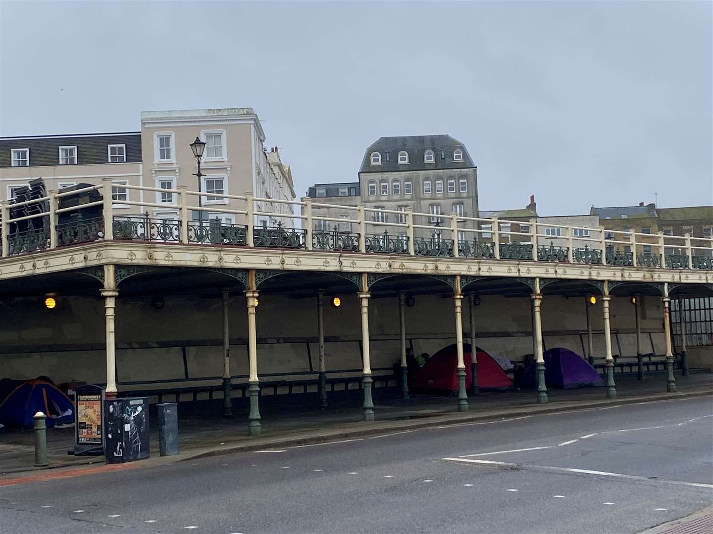 Tents and homeless people continue to remain along Margate seafront