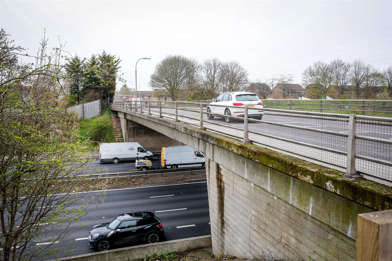 Lunsford Lane bridge over the M20 at Larkfield where a man fell and died on the M20 on Saturday night