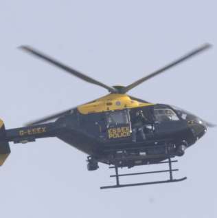 The police helicopter was launched. Stock picture by Chris Davey