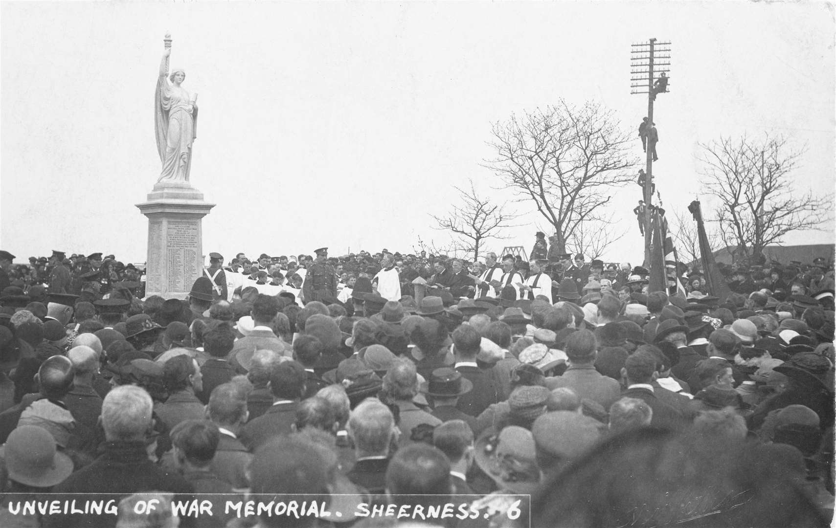 Crowds at the unveiling of the Sheerness war memorial in 1922. Picture: Martin and Rosemary Hawkins Collection