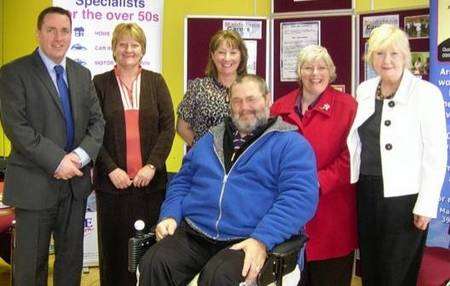 Paul Coles (chief executive, Age Concern), Cllr Marion Ring, Lynda Rootes (client services manager, Age Concern), Mick and Jean Green (guests) and Sue Towns Okorodudu (chief executive, Voluntary Action Maidstone)