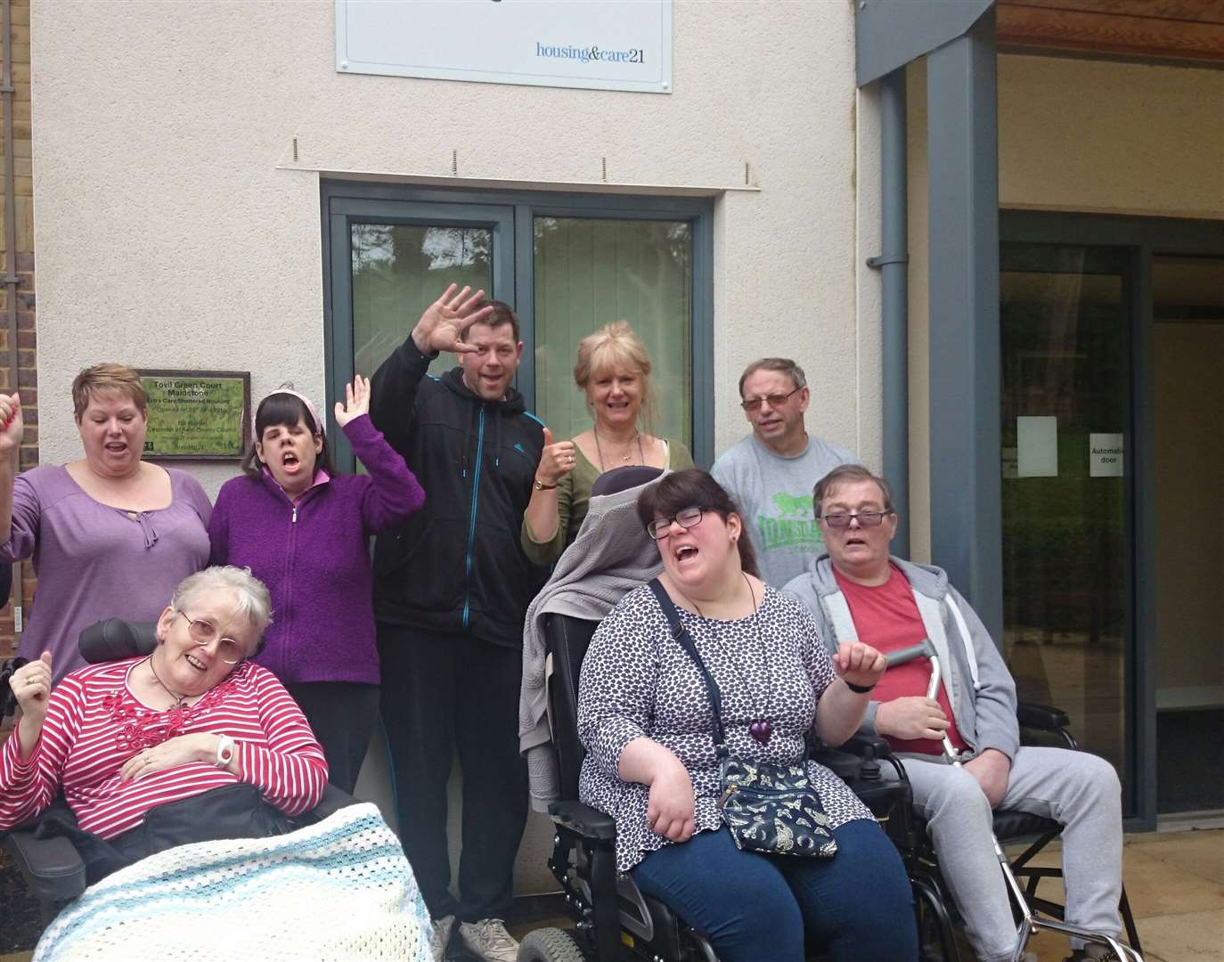 Users of the Maidstone Resource Centre celebrating moving into their new home in Tovil in 2015. Picture: Leonard Cheshire Disability