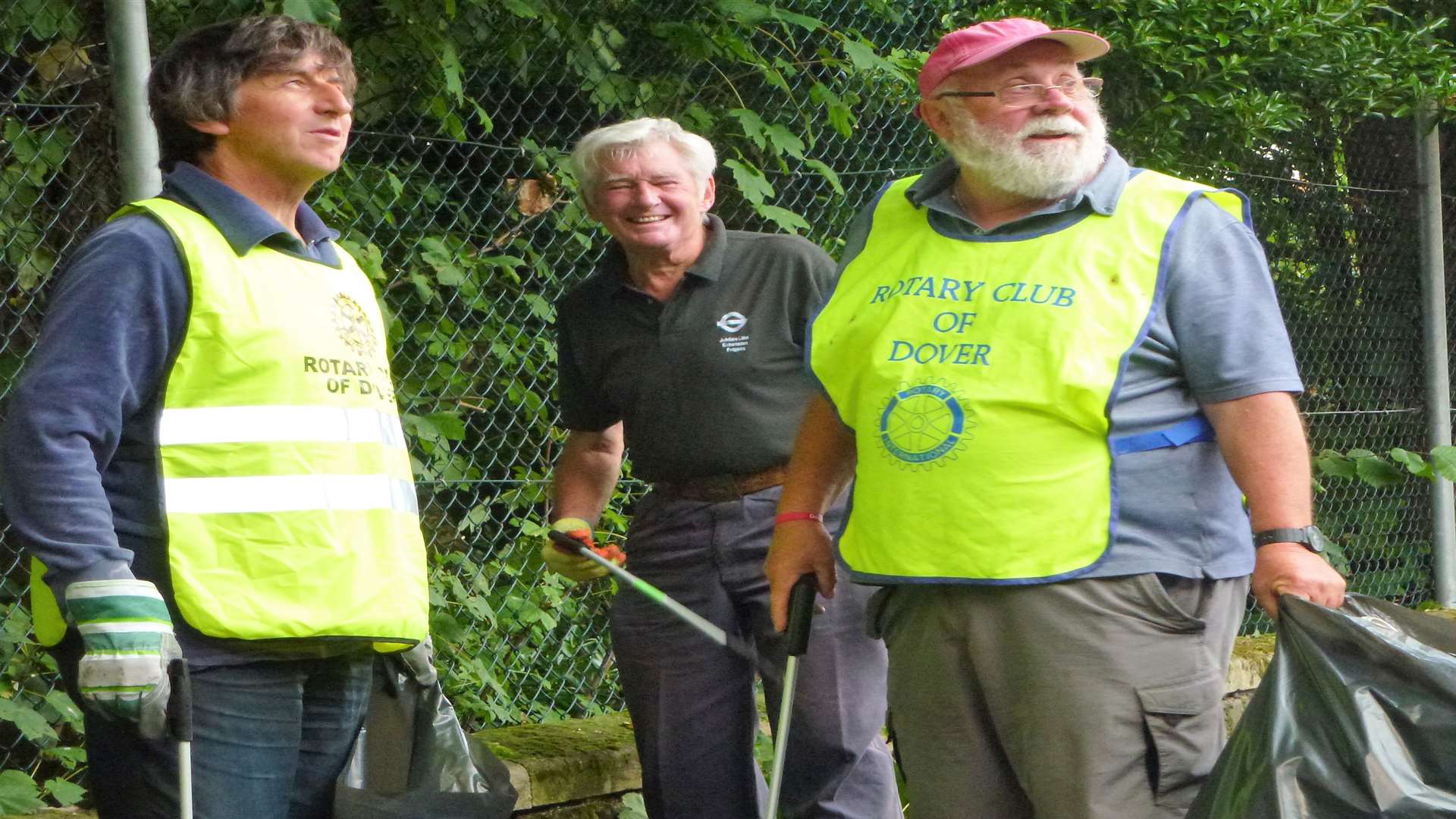 Rotary Club of Dover have to clean up of St Mary's Primary School area, just two months after the last cleaning. Pictured are John Morgan, John Widgery and Dave Smith.