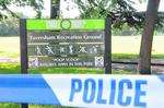 The scene in Faversham Recreation Ground after the incident in the early hours of Saturday morning