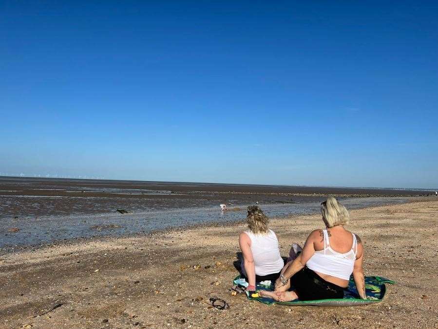 Gemma and Paige Bailey at Leysdown Beach. Picture: Megan Carr