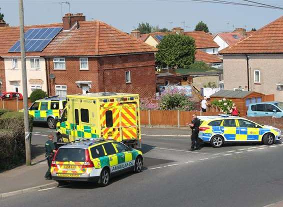 Emergency services descended on Redsull Avenue after reports of a suspected stabbing