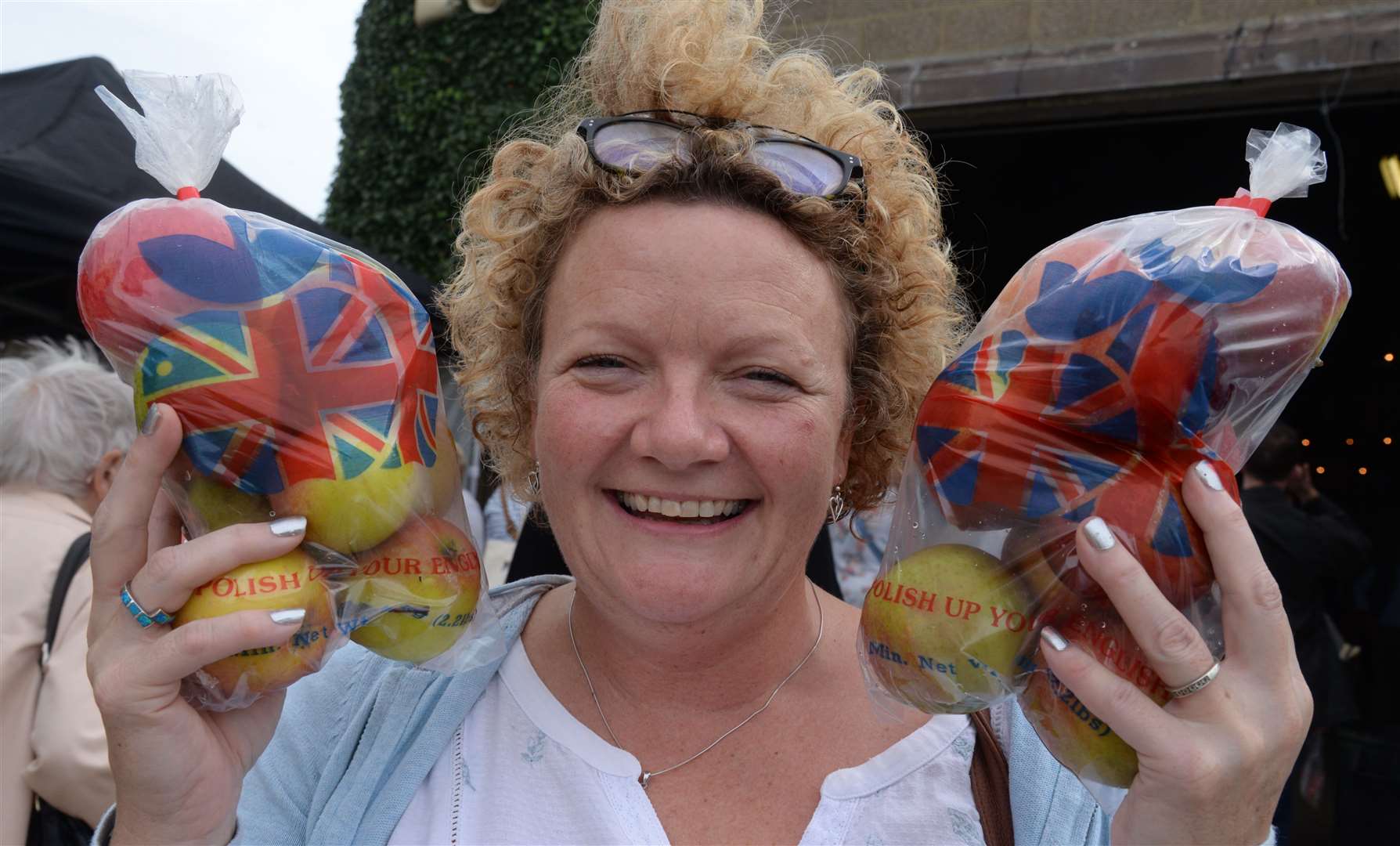 Julie Harmieson with some apples at last year's festival Picture: Chris Davey