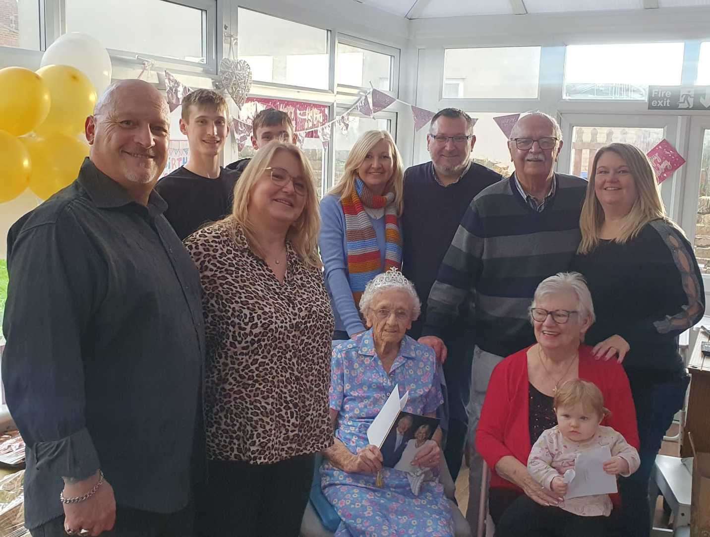 Doris celebrated her 100th birthday surrounded by family and friends. Picture: Carline Telford