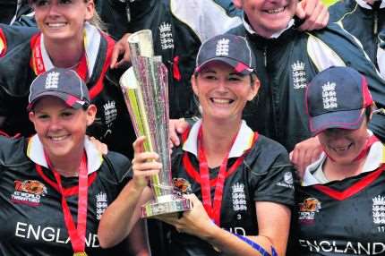 Kent's Charlotte Edwards celebrates winning the Twenty20 Cup with England