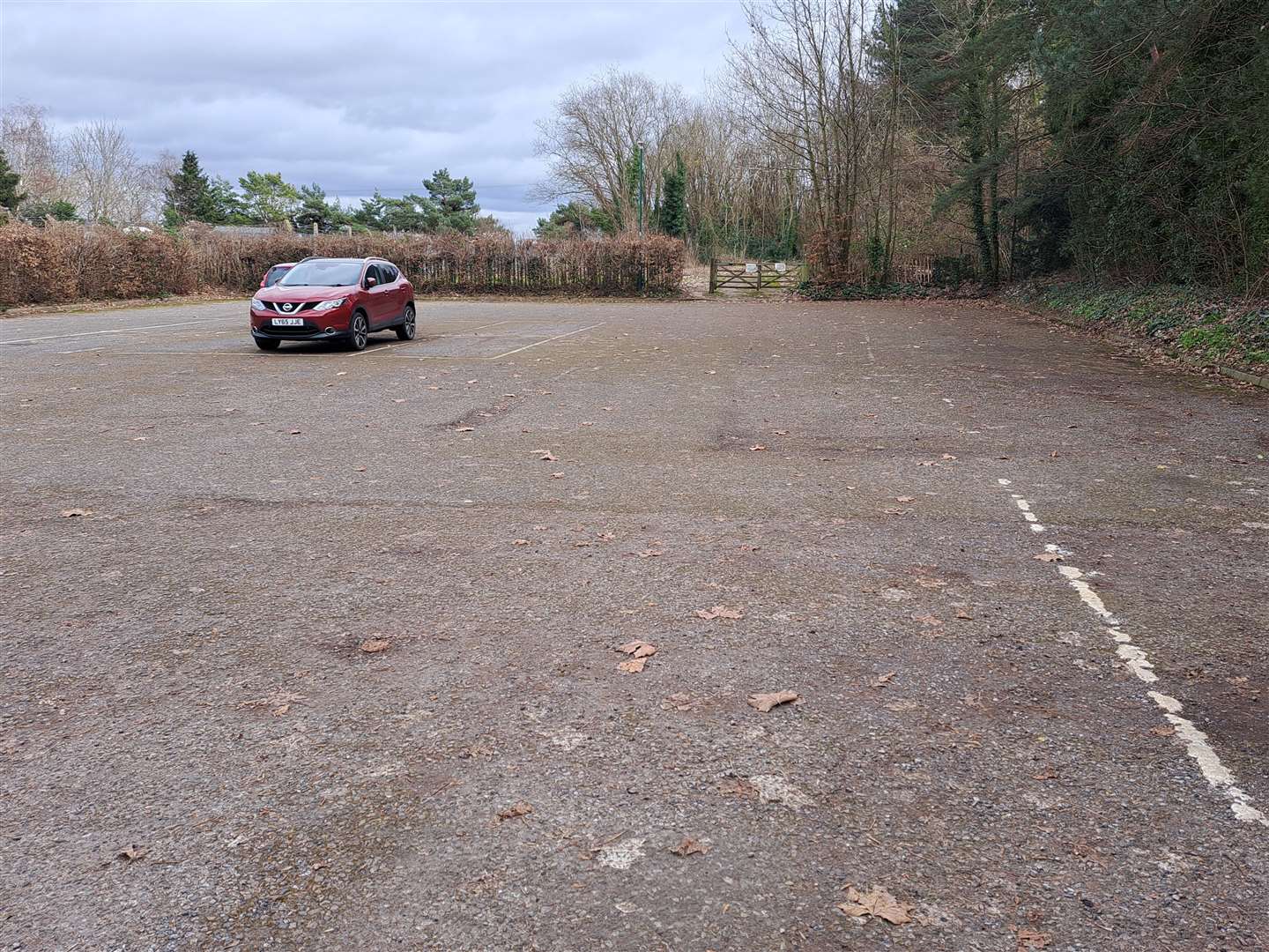 The large public car park is rarely used