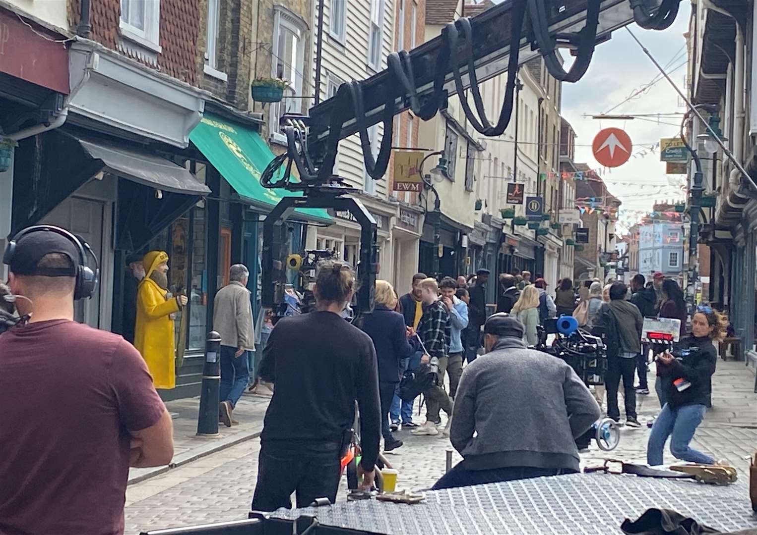 Filming in Canterbury earlier this year for a production featuring Handmaid’s Tale star Elisabeth Moss