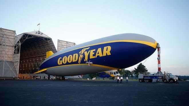 The blimp will be travelling from Calais each day. Photo: Goodyear