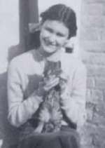 And Sally in 1953 with cat Biffer