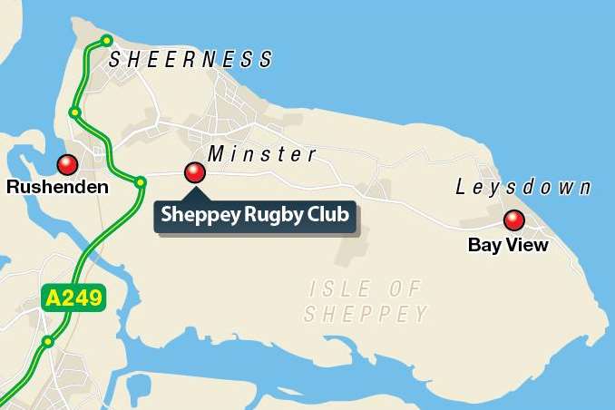 A map of the Isle of Sheppey