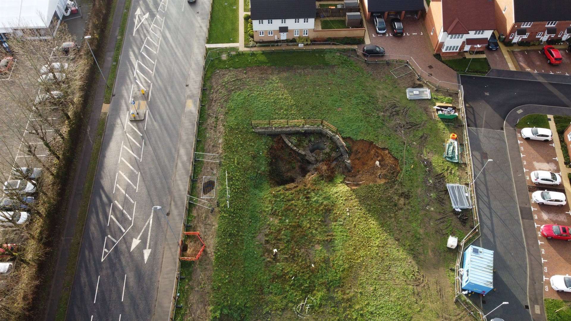 An aerial image of a sink hole Picture: Hawkeye Aerial Media