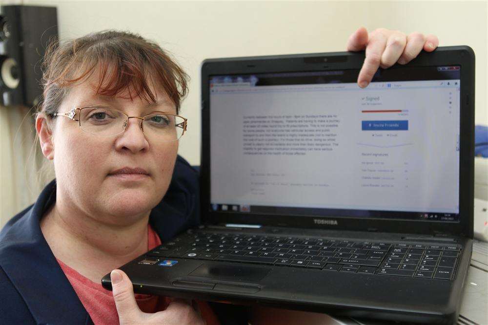 Tracy Baker with her online petition