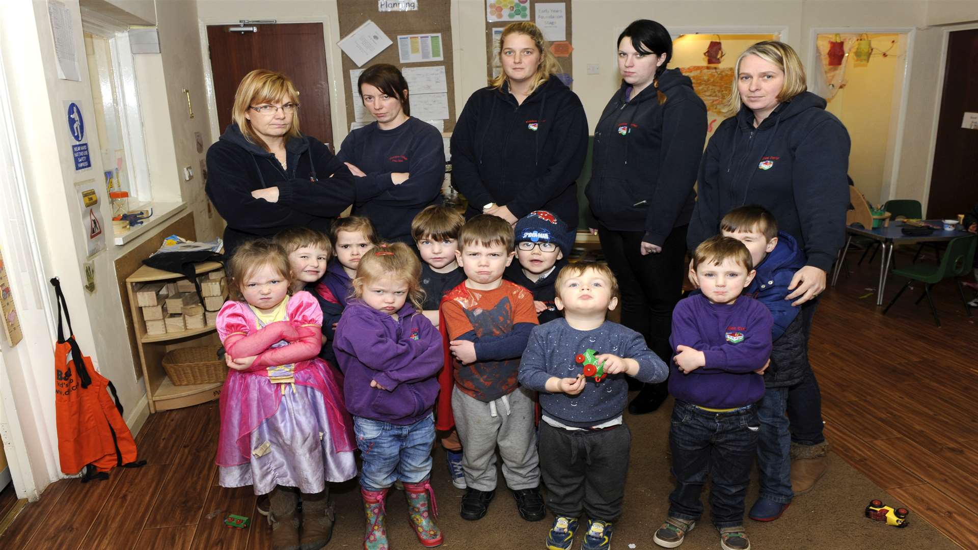 Staff and children at the nursery today. Picture: Tony Flashman