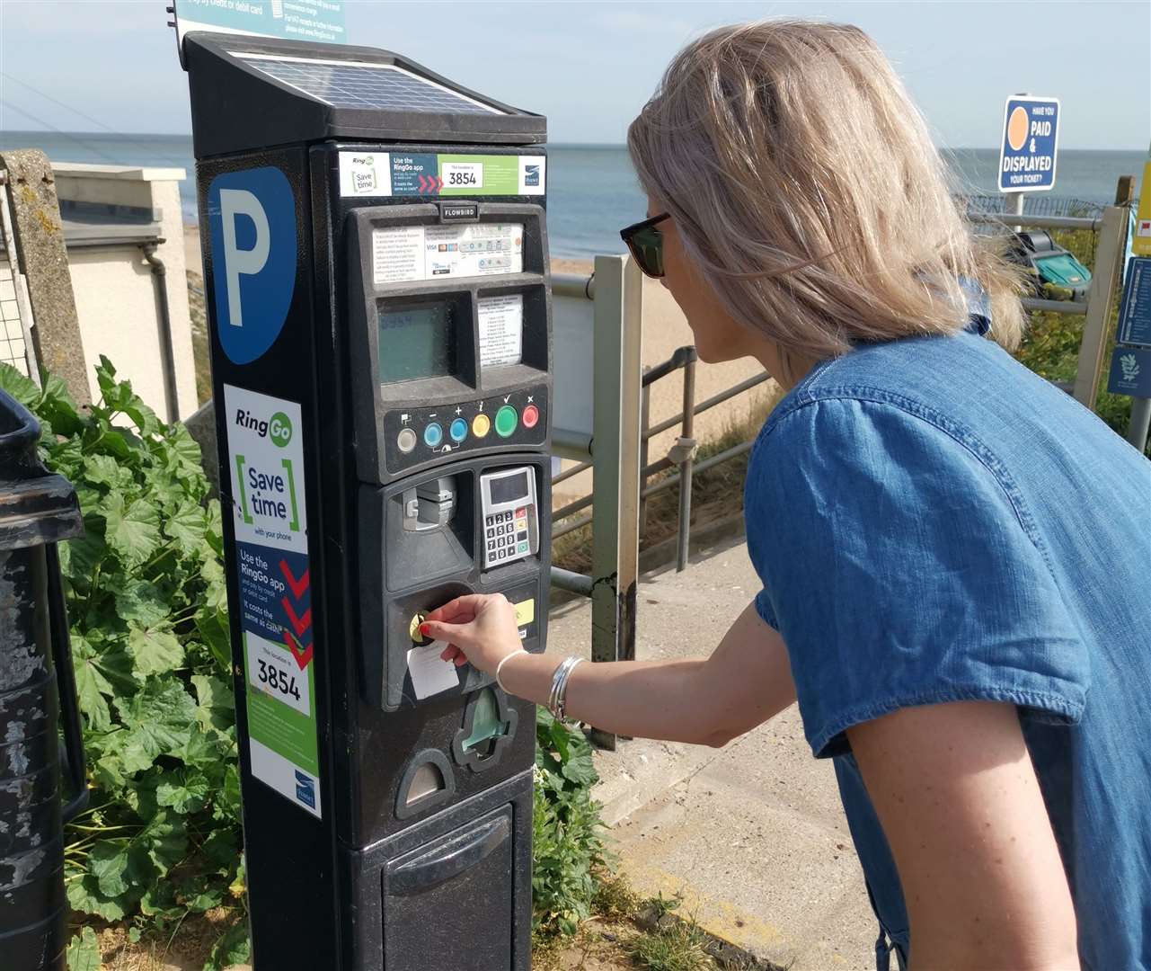 Paying for parking with coins at Joss Bay