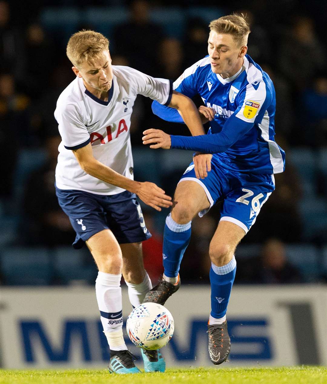 Henry Woods in action against Tottenham under-21s in the EFL Trophy Picture: Ady Kerry