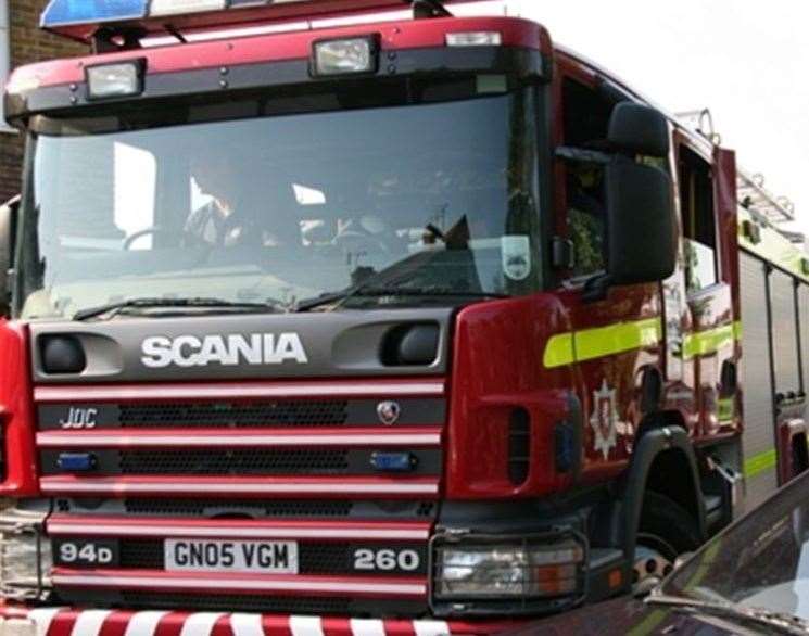 Firefighters were called to the scene yesterday afternoon