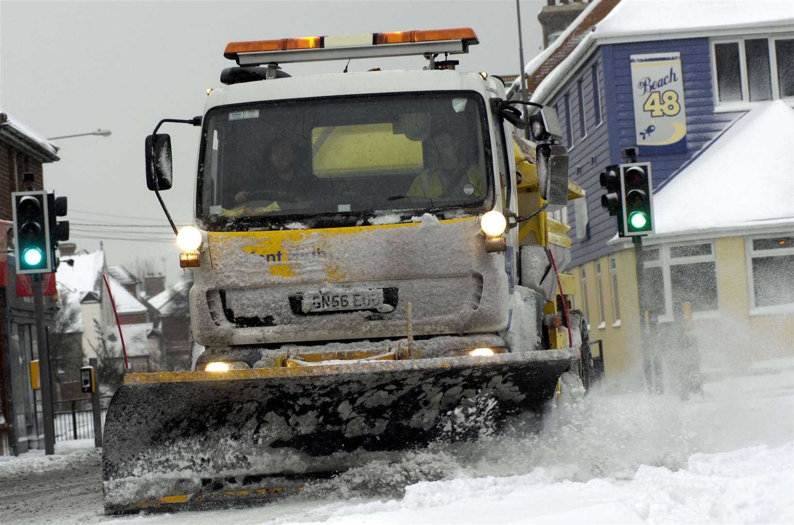 Gritters will be fitted with snow ploughs tonight. Picture: Gary Browne