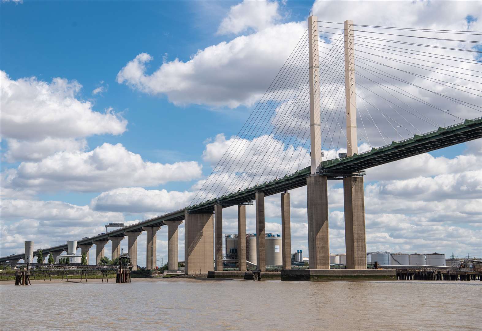 Work has started on a £10m project to repaint the Dartford Bridge. Photo: Matt Crossick/PA Wire.
