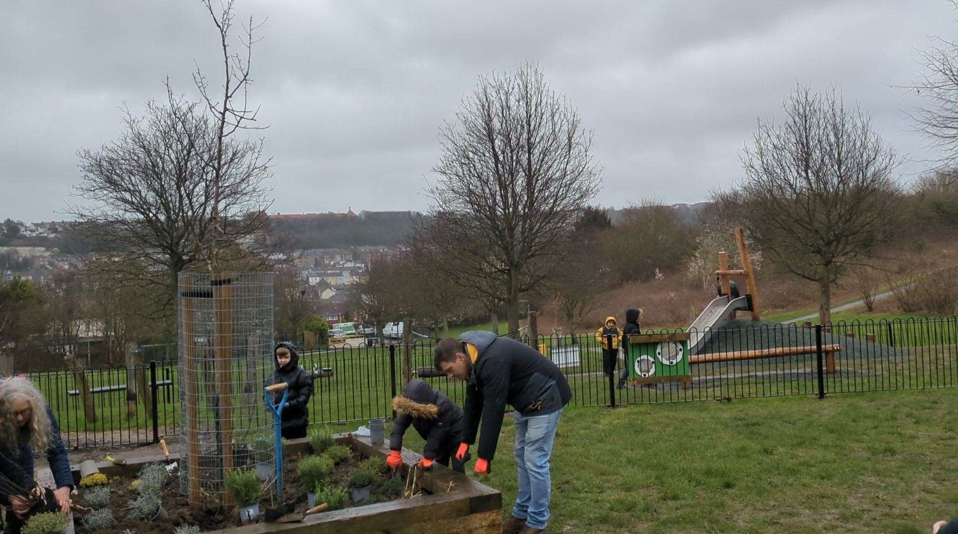 Parents and carers have already taken youngsters to the improved park in Albany Road, Chatham. Picture: Medway Council