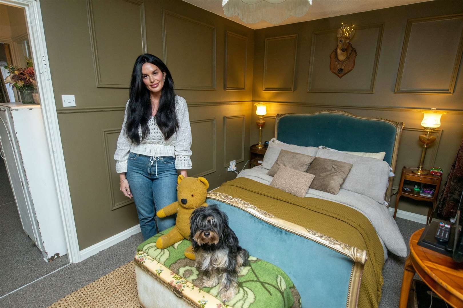 Josephina Finch from Herne Bay says she searched charity shops and car boot sales for floral wallpaper, trinkets and old furniture as she redecorated her Canterbury house. Picture: SWNS
