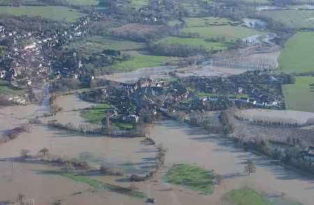 The village of Yalding today from the air. Picture courtesy SIMON BURCHETT, telephone 07780 997739