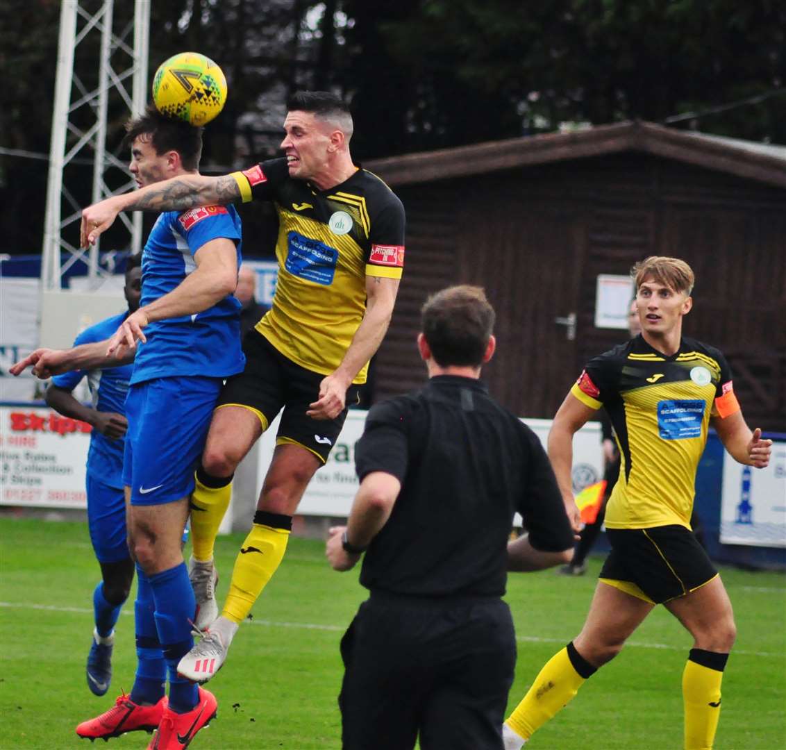 Herne Bay in action against Chichester before the season was suspended Picture: Randolph File