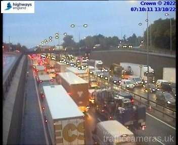 Lengthy queues formed on the M25. Picture: National Highways