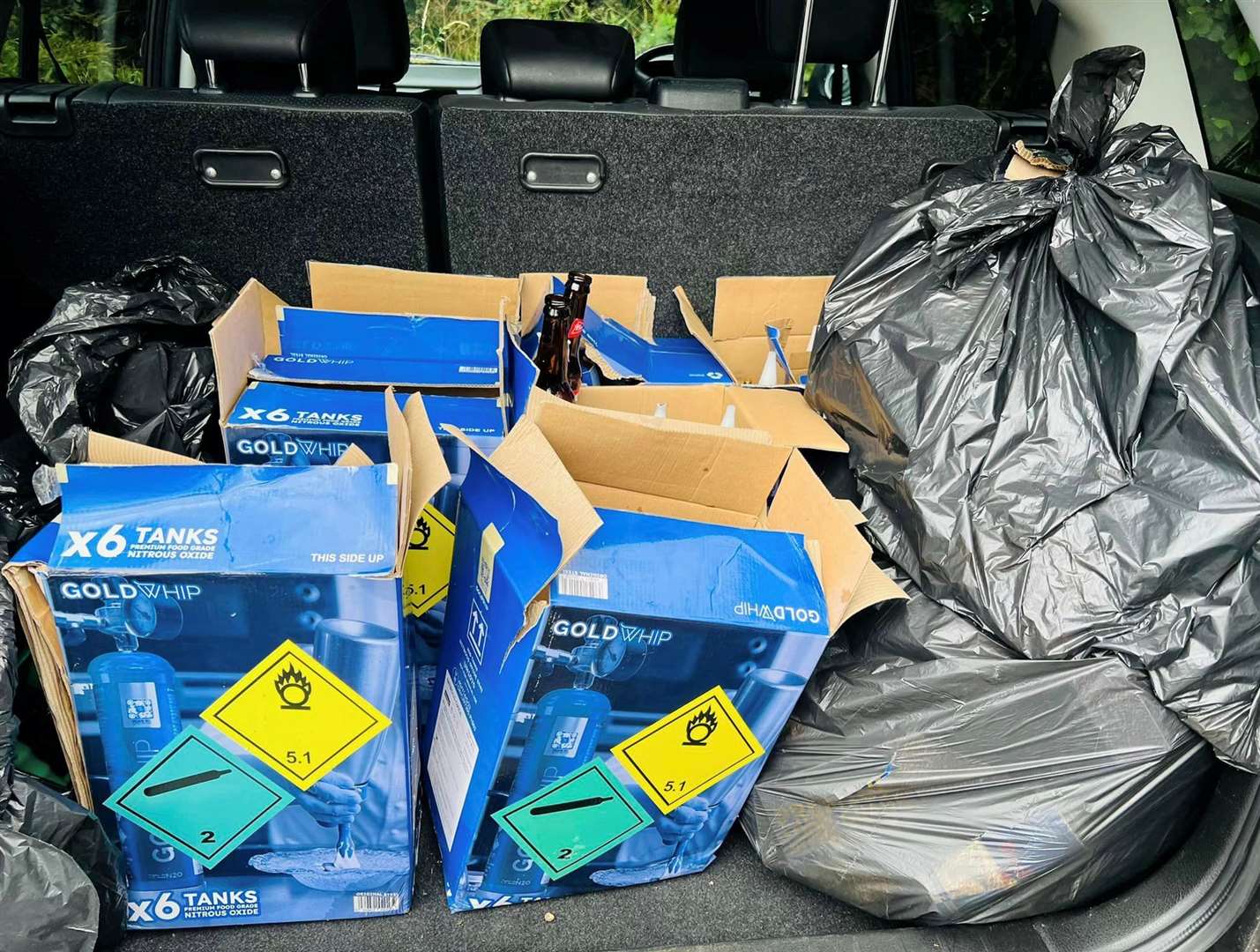 A bootload full of canisters and rubbish. Photo: Ash & New Ash Green Councillors
