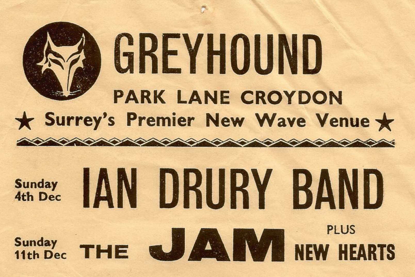 A poster advertising an early Jam gig which will appear at the exhibition.