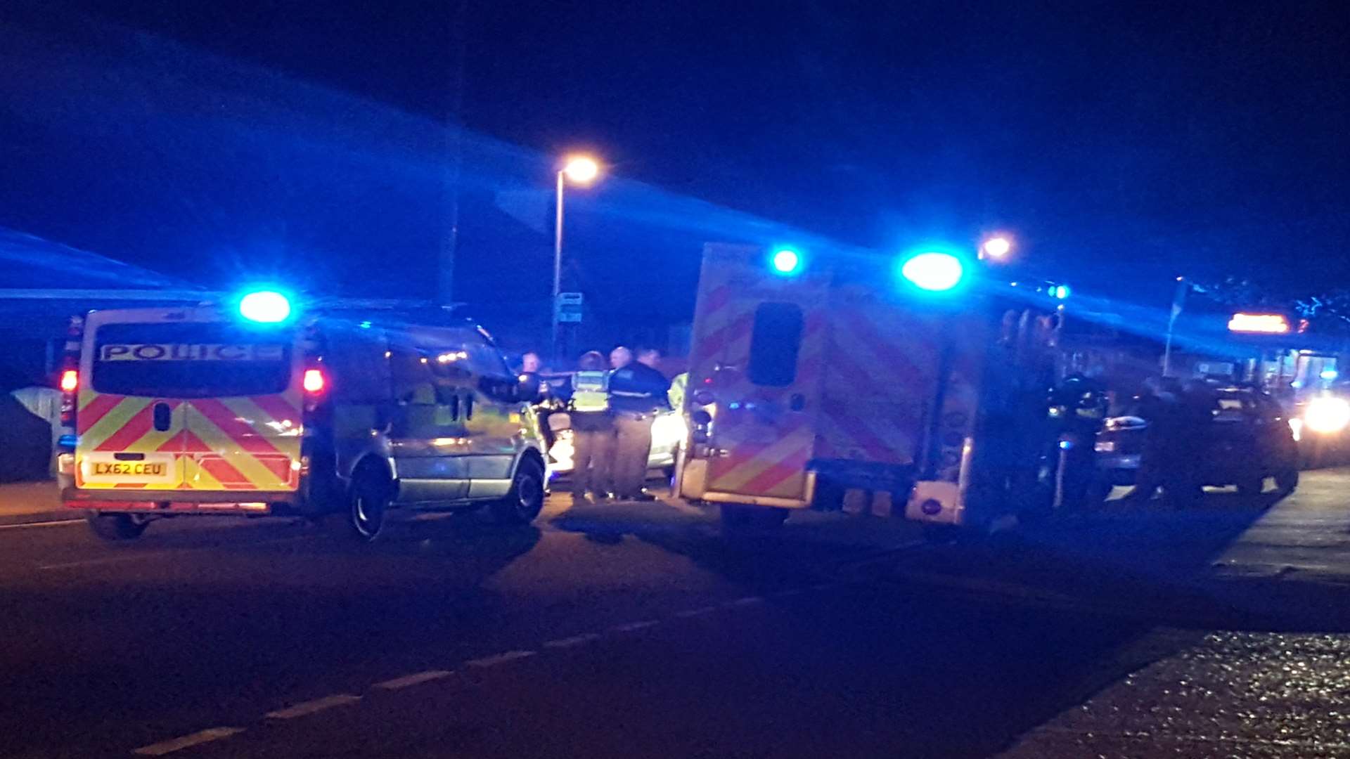 Police and paramedics at the scene