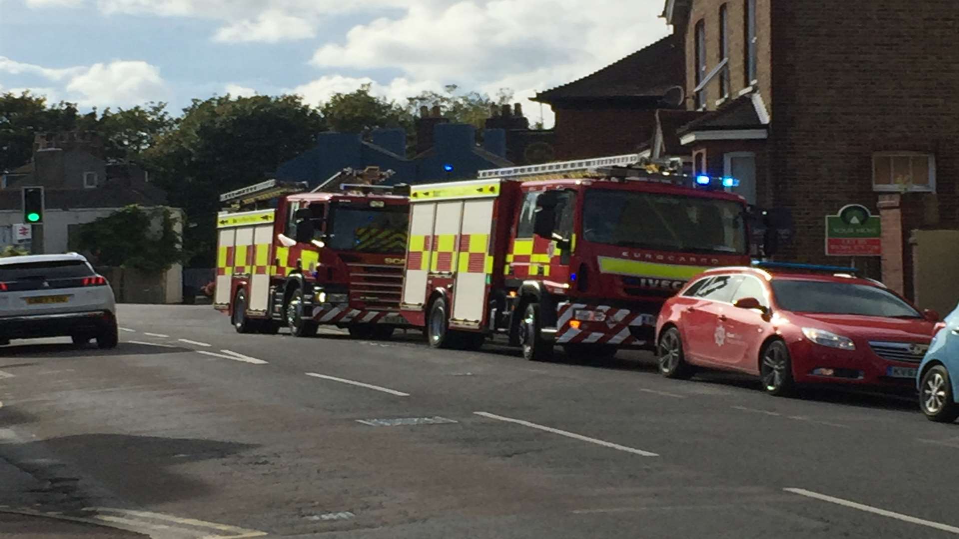 Fire crews at Queen Street in Deal, picture by Jamie Morrison