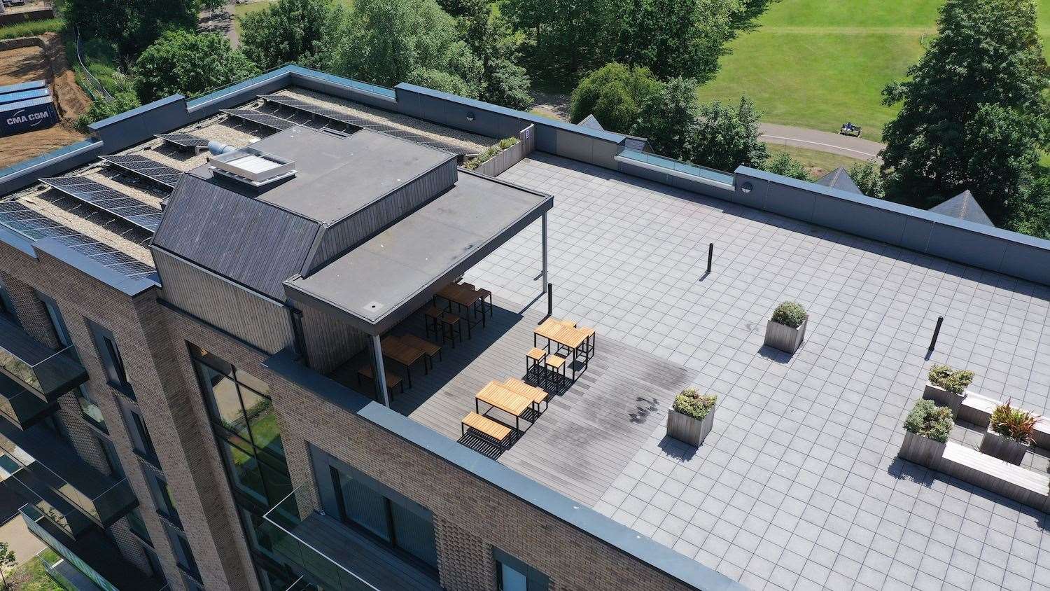 New photos of Riverside Park in Ashford have been revealed, including the rooftop terrace. Photos: GRE Assets