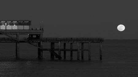 Deal pier, with the Supermoon shining on. Picture Carl Keenan