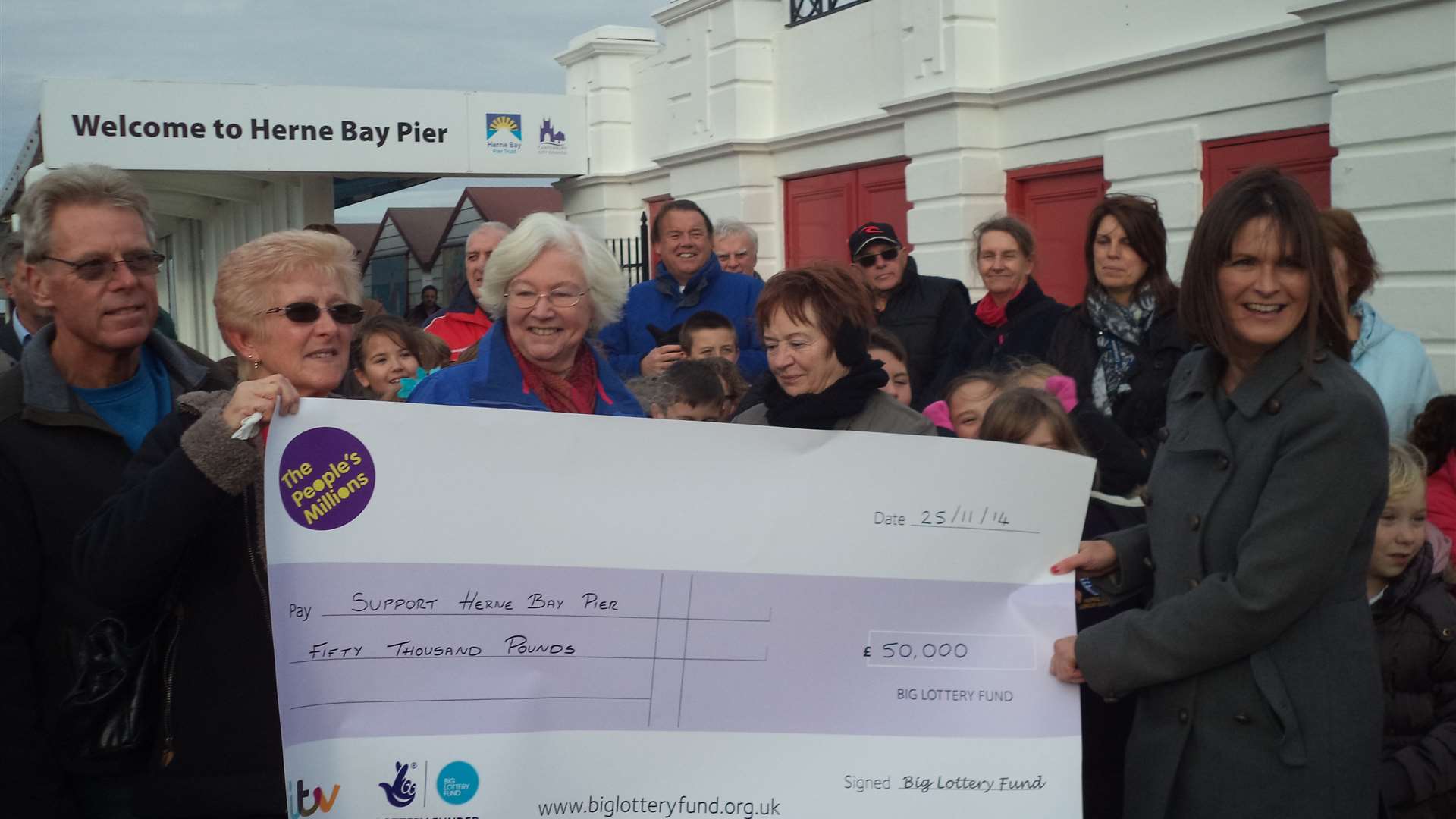 ITV Meridian presenter Sarah Saunders handed over the cheque for £50,000