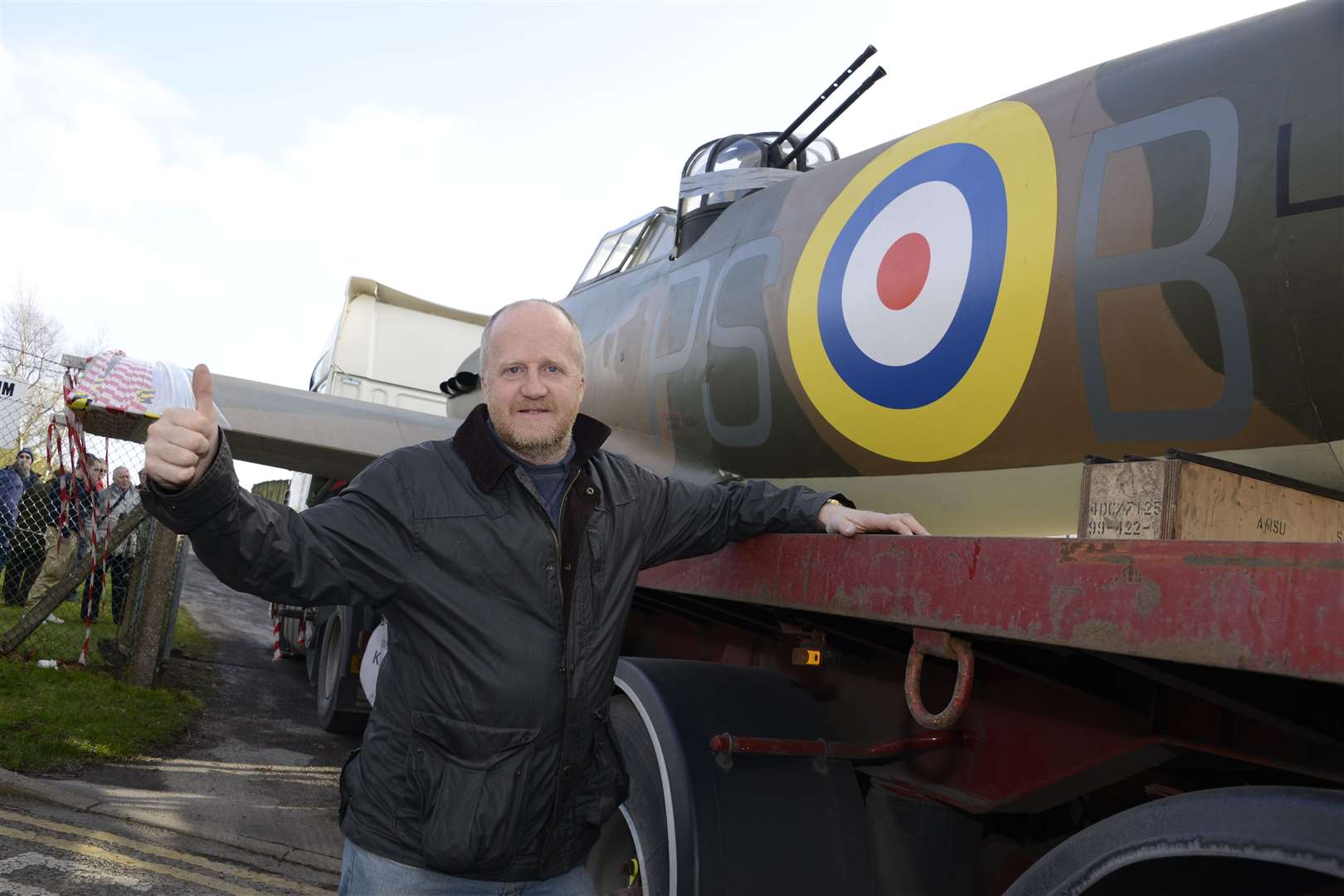 Dave Brocklehurst at the Battle of Britain Museum. Stock image