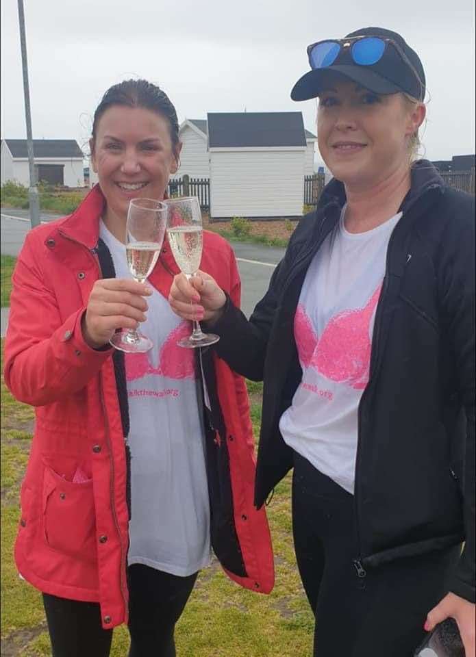 Abigail Lawrence, left, and Helen Twyman at their journey's end in Walmer. Picture: Ryan Lea