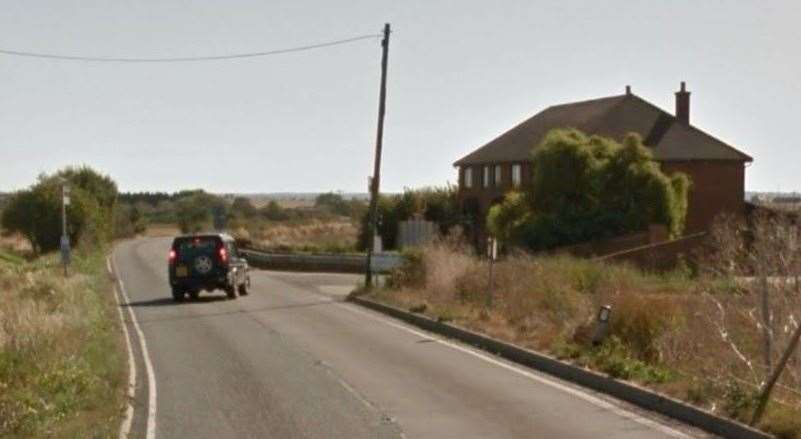 The crash happened in Leysdown Road, near the entrance to Burden Bros farm. Stock picture: Google
